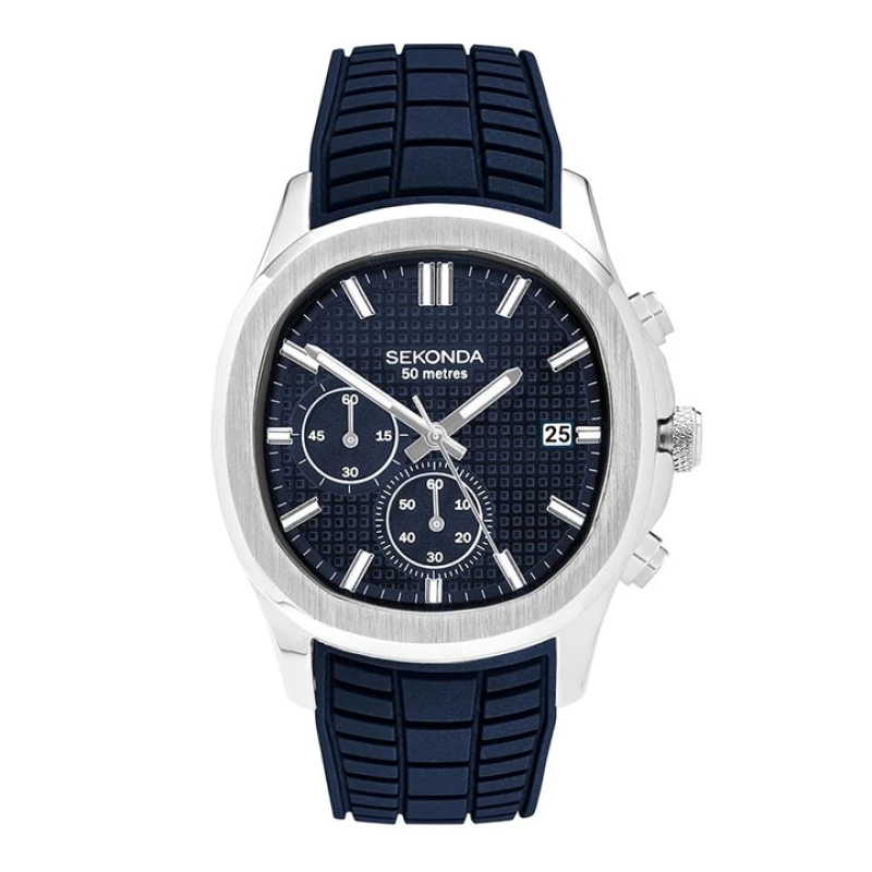 Image of Sekonda 30276 Octaire Chronograph Blue Silicone Strap Watch - W31432
