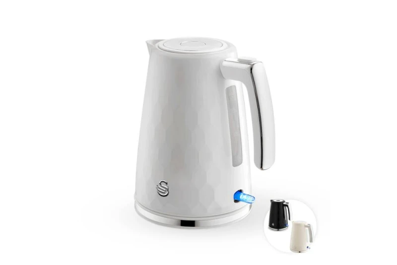 Image of Swan Hexton 1.7L 3KW Kettle White with Chrome Accents White Unisex