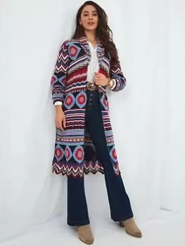 Image of Joe Browns Perfectly Peruvian Longline Cardigan -multi, Multi Size M Women