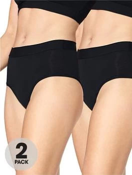 Image of Sloggi Go Allround Maxi Brief 2 Pack - Black, Women
