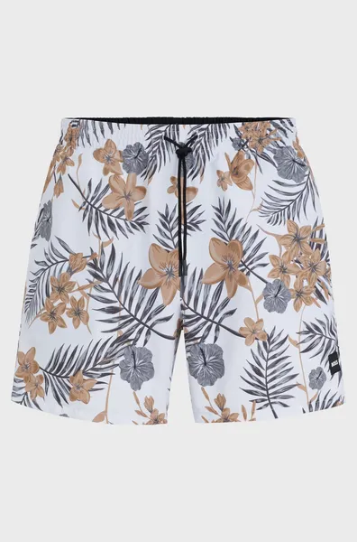 Image of BOSS Swimwear Piranha Floral-Print Shell Swimming Trunks - M Multi Swimwear and Beachwear male 50508844-100 M