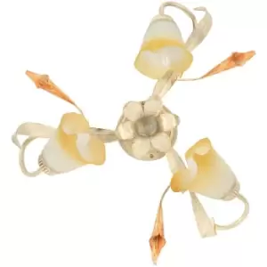 Image of Onli Lucrezia 3 Light Multi Arm Semi Flush Ceiling Lamp, Ivory