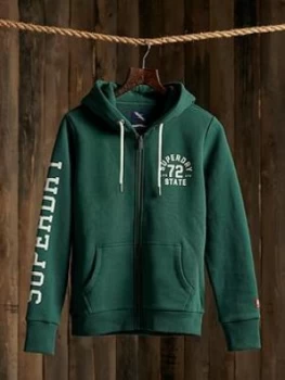 Image of Superdry Track & Field Classic Zip Hoodie, Green, Size 6, Women