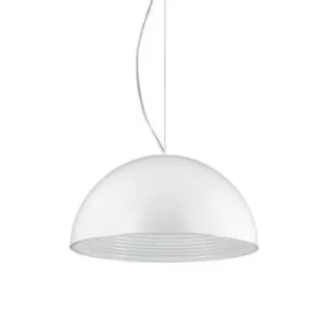 Image of Don 1 Light Large Dome Ceiling Pendant White, E27
