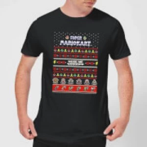 Image of Nintendo Mario Kart Christmas Here We Go Black T-Shirt - S - Black