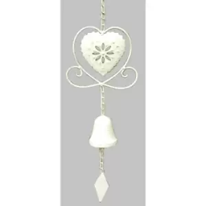 Image of Cream Heart Hanging Decorative Bell