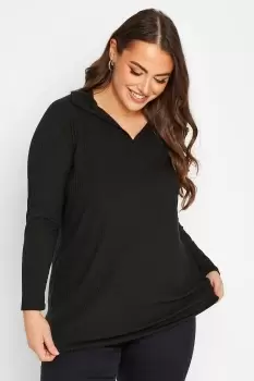 Image of Long Sleeve Ribbed Collar Top