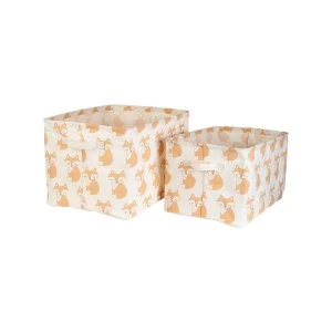 Image of Sass & Belle Woodland Fox (Set of 2) Canvas Storage Baskets