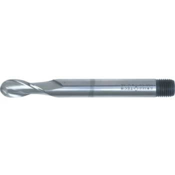 Image of 8.00MM Series 40 HSS-Co 2 Flute Threaded Shank Long Series Ball Nosed - Swisstech