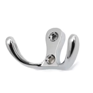 Image of GTV Small Double Coat Hanger Hook Door Wall Bath CK24 Model - Colour Chrome, Pac