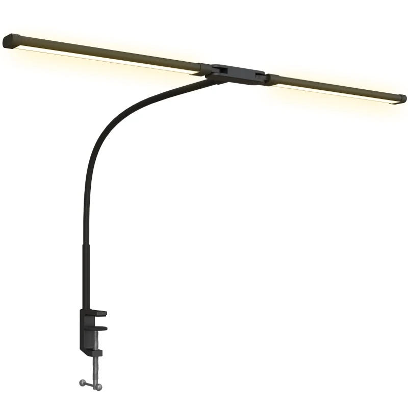 Image of HOMCOM HOMCOM Double Head Table Lamp with 3 Colour Modes & 10 Dimmable, Black One Size Unisex 5063603590045