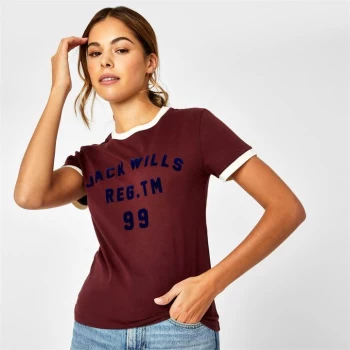 Image of Jack Wills Libbey Ringer T-Shirt - Damson