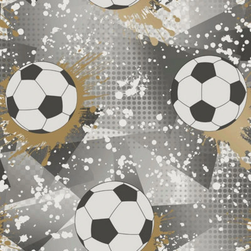 Image of Holden Decor Football Frenzy Wallpaper Grey / Gold Holden 14090