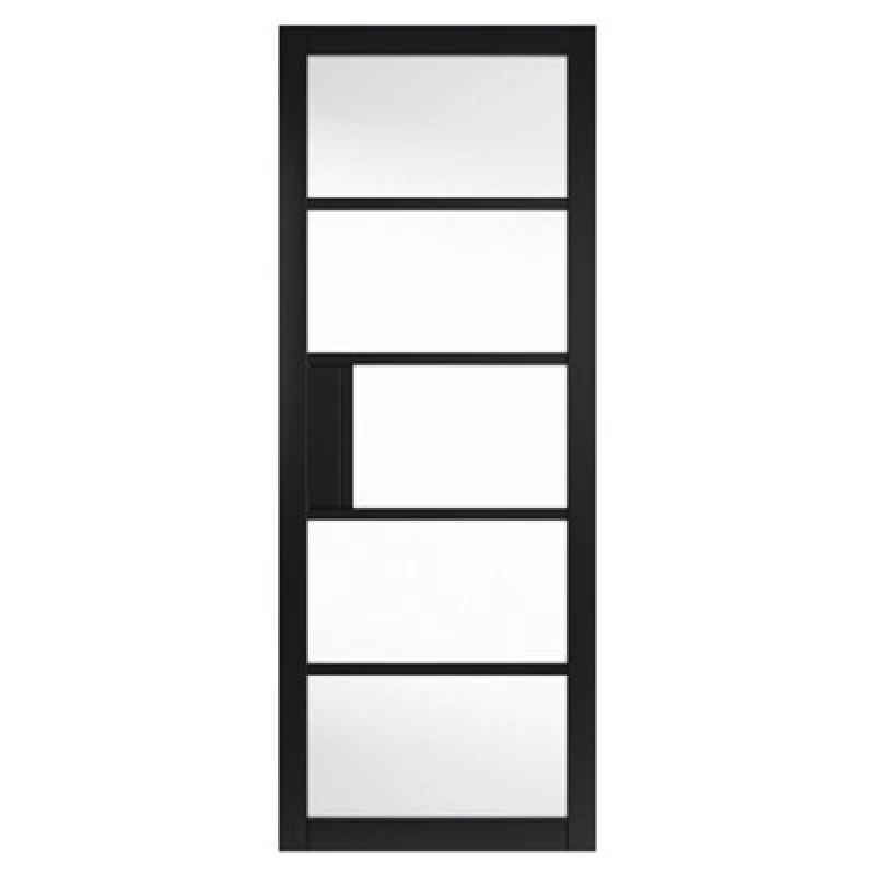 Image of JB Kind Doors Urban Industrial Metro Black Clear Glass Internal Door