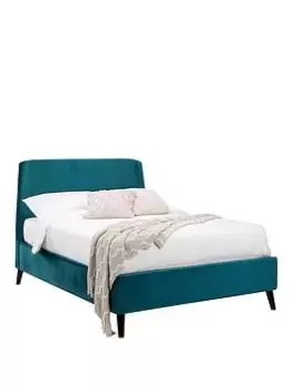 Image of Julian Bowen Frida Curved Velvet Bed - Teal