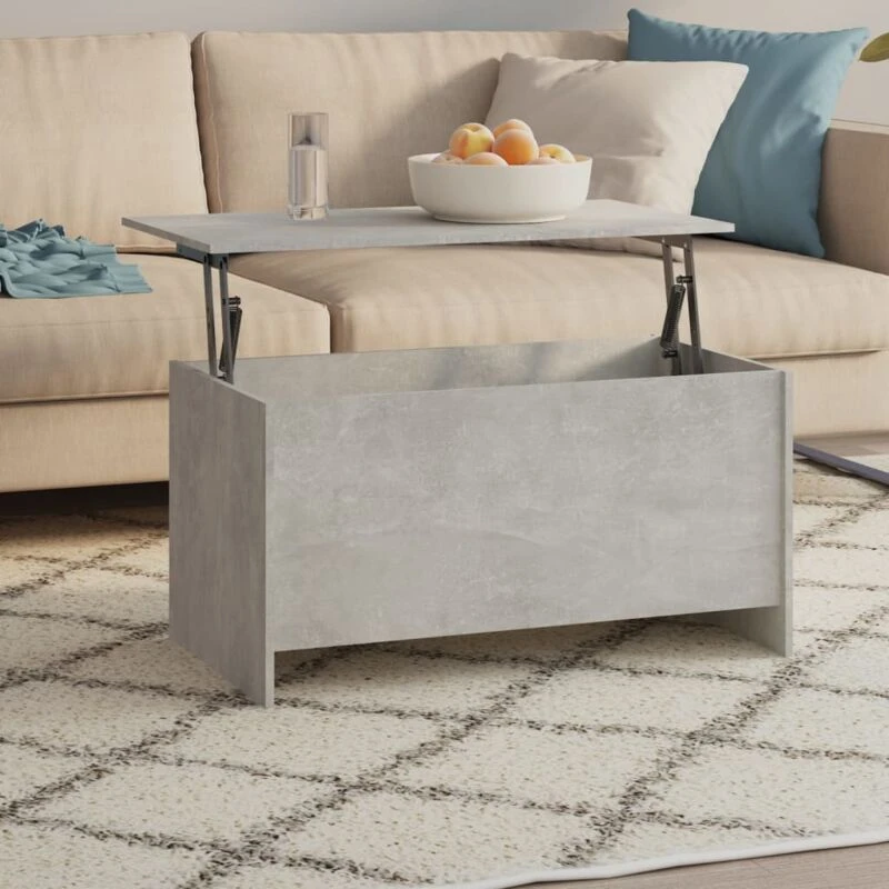 Image of Vidaxl Coffee Table Concrete Grey 102X55.5X52.5cm Engineered Wood, Grey 809669