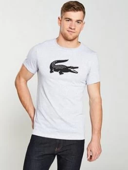 Image of Lacoste Sport 'Big Croc' Logo T-Shirt - Grey, Size 4, Men