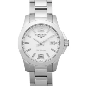 Image of Conquest Quartz White Dial Ladies Watch