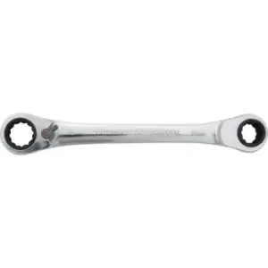 Image of Metric Double End Ring Ratchet Spanner, Chrome Vanadium Steel, Reversible, 8MM X 10MM, 12MM X 13MM