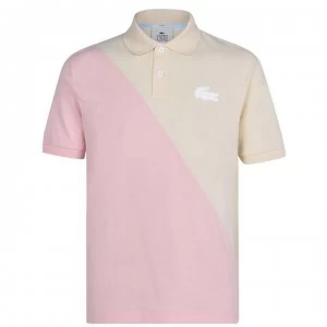 Image of Lacoste Diagonal Colour Block Polo Shirt - Nat Clair W31
