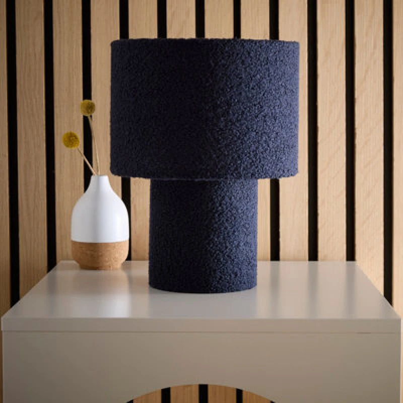Image of K Living Osaka Beautiful Navy Teddy Velvet Table Lamp