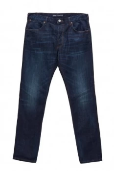 Image of Mens French Connection 72 Denim Stretch Indigo Slim Fit Jeans French Blue