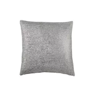 Image of Donna Karan Silky Stripe Cushion 40cm x 40cm, Platinum