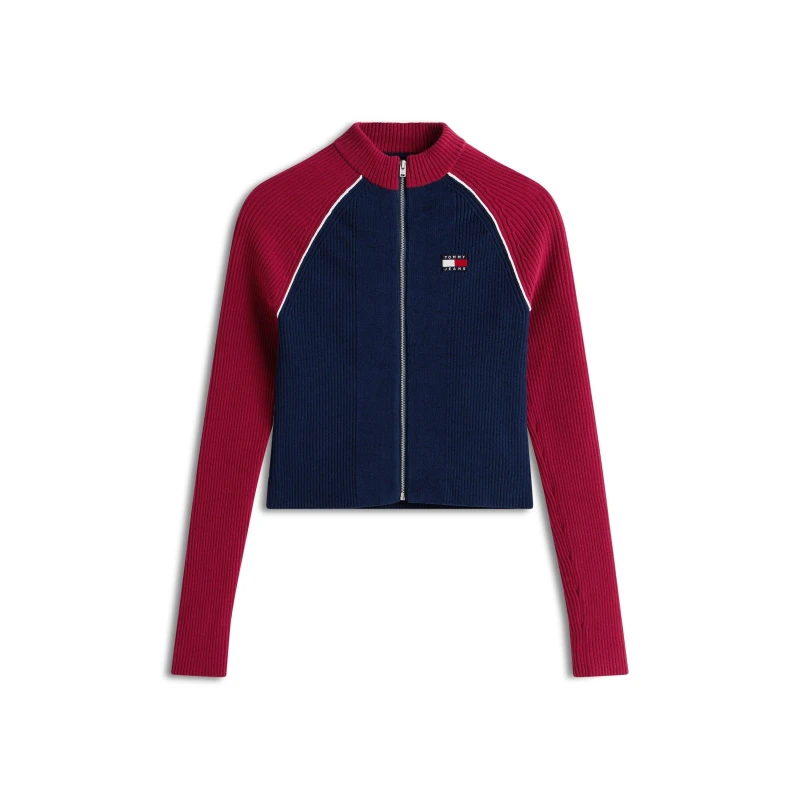 Image of Tommy Jeans TJ Colorblk Cardi Ld62 Dark Night Navy female 16 (XL)