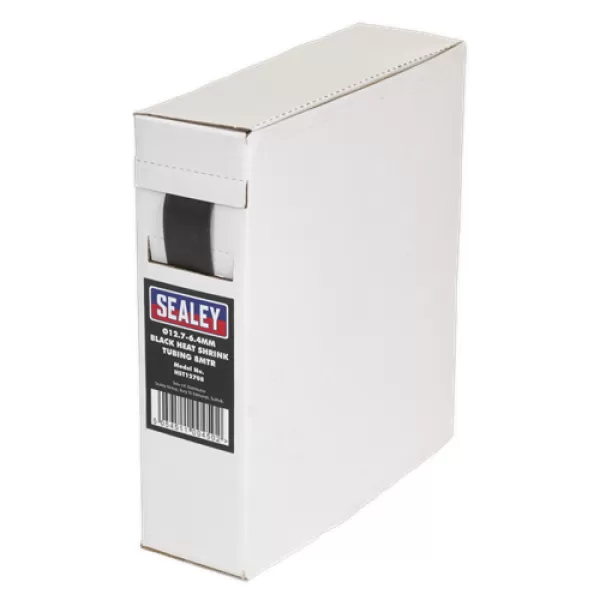 Image of Genuine SEALEY HST12708 Heat Shrink Tubing Black Ø12.7-6.4mm 8mtr