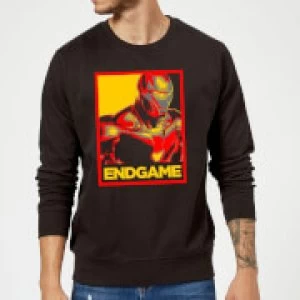 Image of Avengers Endgame Iron Man Poster Sweatshirt - Black - XXL