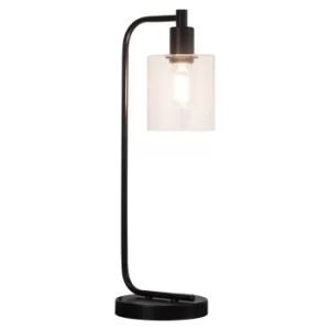 Image of Toledo Complete Table Lamp Matt Black, Clear Glass