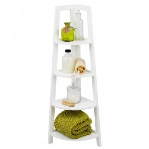 Image of Lloyd Pascal White Corner 4 Tier Shelving Stand