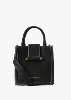 Image of Valentino Bags Womens Frosty Mini Tote Crossbody Bag In Nero