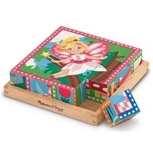 Image of Melissa and Doug Princesses and Fairies Wooden Cube Puzzle
