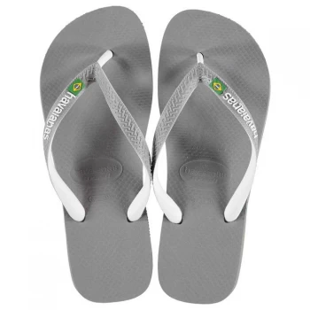 Image of Havaianas Havaianas Brasil Mix Mens Flip Flops - Grey/White