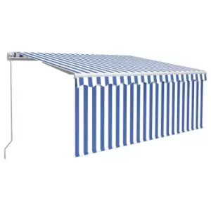 Image of Vidaxl Manual Retractable Awning With Blind 3X2.5M Blue & White