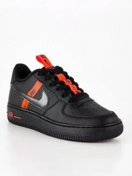 Image of Nike Air Force 1 Lv8 Trainer - Black/Orange, Size 3