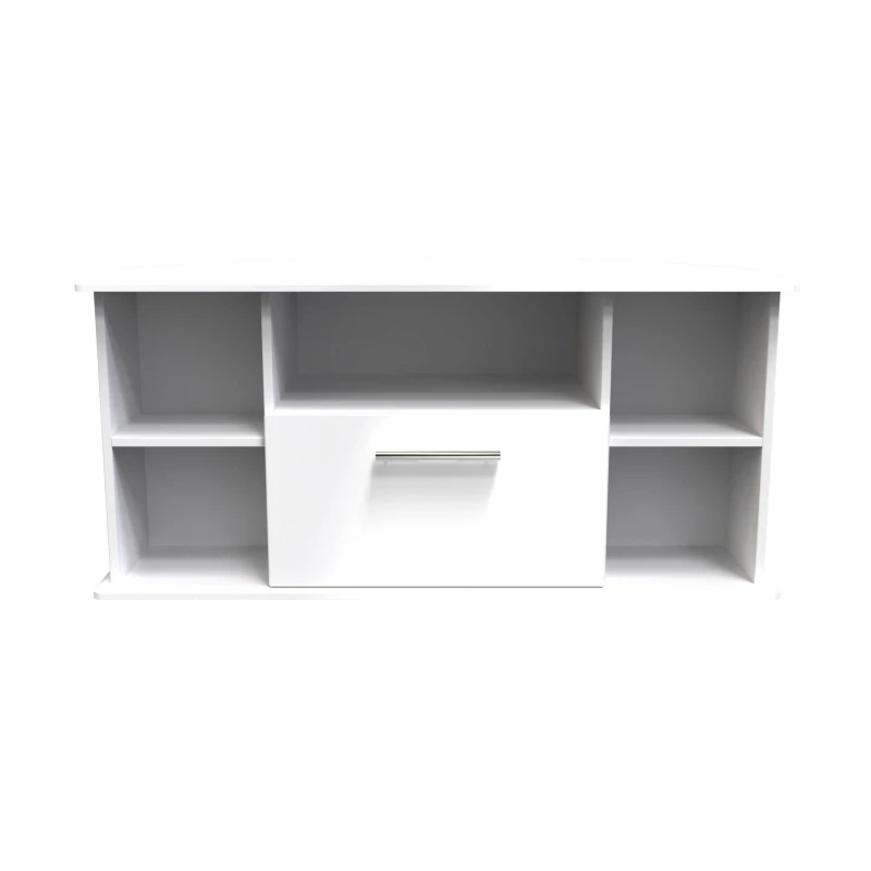 Image of Harrow Corner TV Unit In White Gloss (Ready Assembled)
