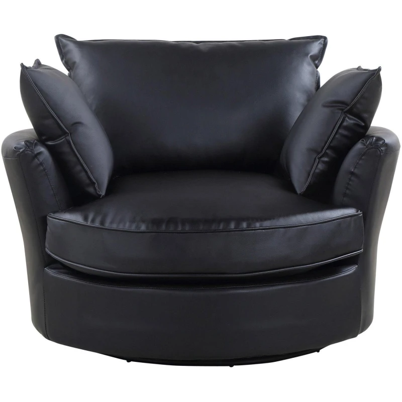 Image of Artemis Home Fairburn Swivel Based Cuddle Chair in Black Unisex