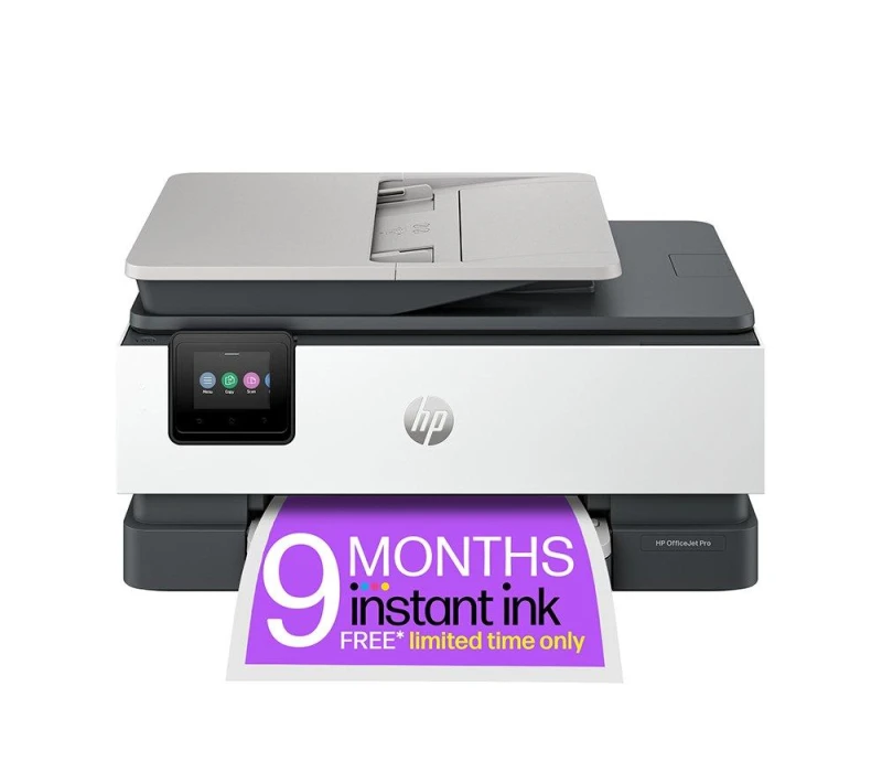 Image of HP OfficeJet Pro 8134e All-in-One Wireless Inkjet Printer with Fax & Instant Ink with HP, White,Silver/Grey 197029945815