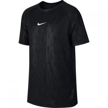 Image of Nike Boys Nike Dry Tee Retro Soccer Tee, Black, Size S, 8-10 Years