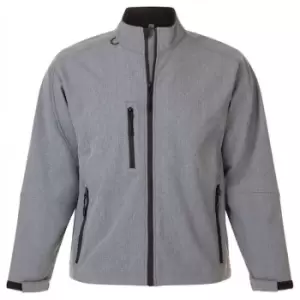 Image of SOLS Mens Relax Soft Shell Jacket (Breathable, Windproof And Water Resistant) (M) (Grey Marl)
