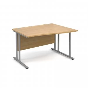 Image of Maestro 25 SL Right Hand Wave Desk 1200mm - Silver Cantilever Frame o
