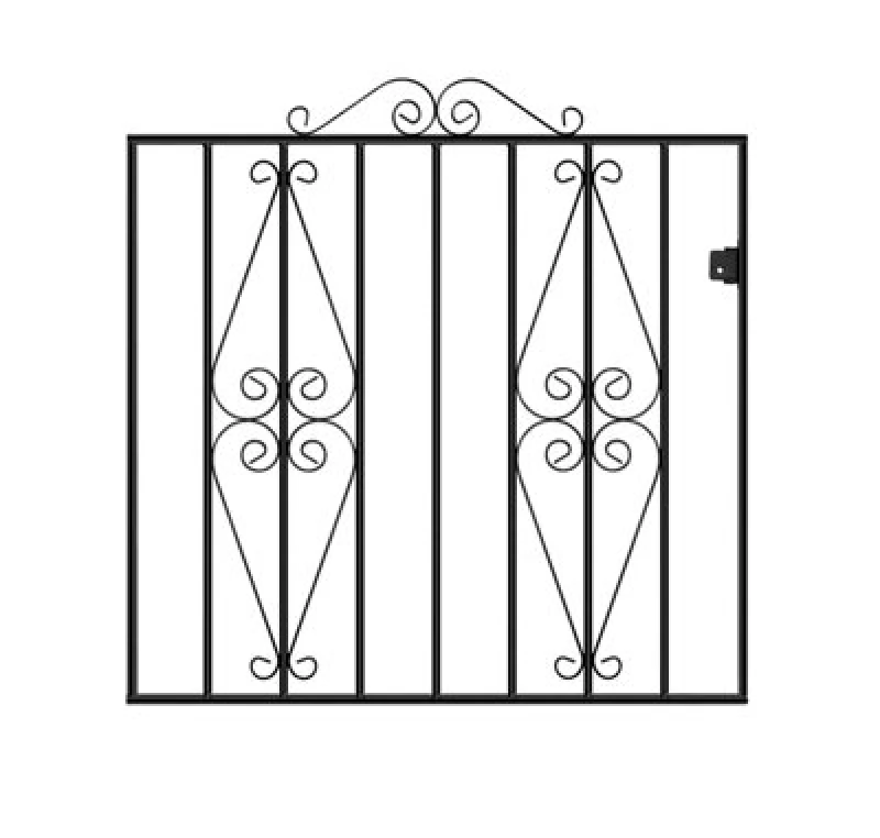 Image of Burbage Iron Craft Stira Metal Scroll Low Flat Garden Gate 1067mm Gap X 914mm High St05Zp