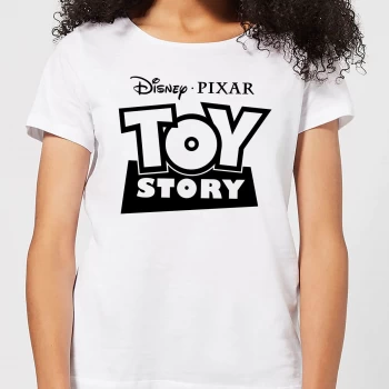 Image of Toy Story Logo Outline Womens T-Shirt - White - XXL