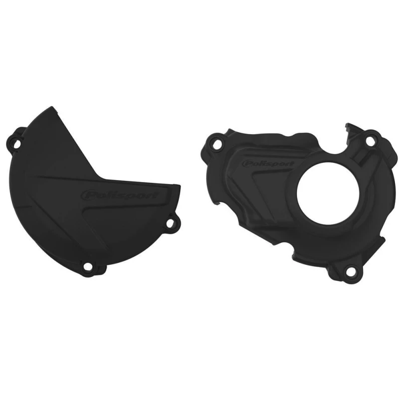 Image of POLISPORT Clutch, Ignition And Water Pump Cover Protection Set - Yamaha YZ 250 FX (20-23), black
