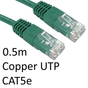 Image of RJ45 (M) to RJ45 (M) CAT5e 0.5m Green OEM Moulded Boot Copper UTP Network Cable