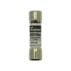 Image of Bussmann KTK-1/2 0.5A 600Vac Fast Acting Limitron Series Fuse