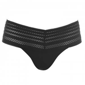 Image of DKNY Cotton Lace Thong - Black B7P