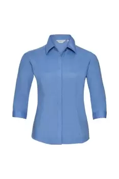 Image of Collection Sleeve Poly-Cotton Easy Care Fitted Poplin Shirt